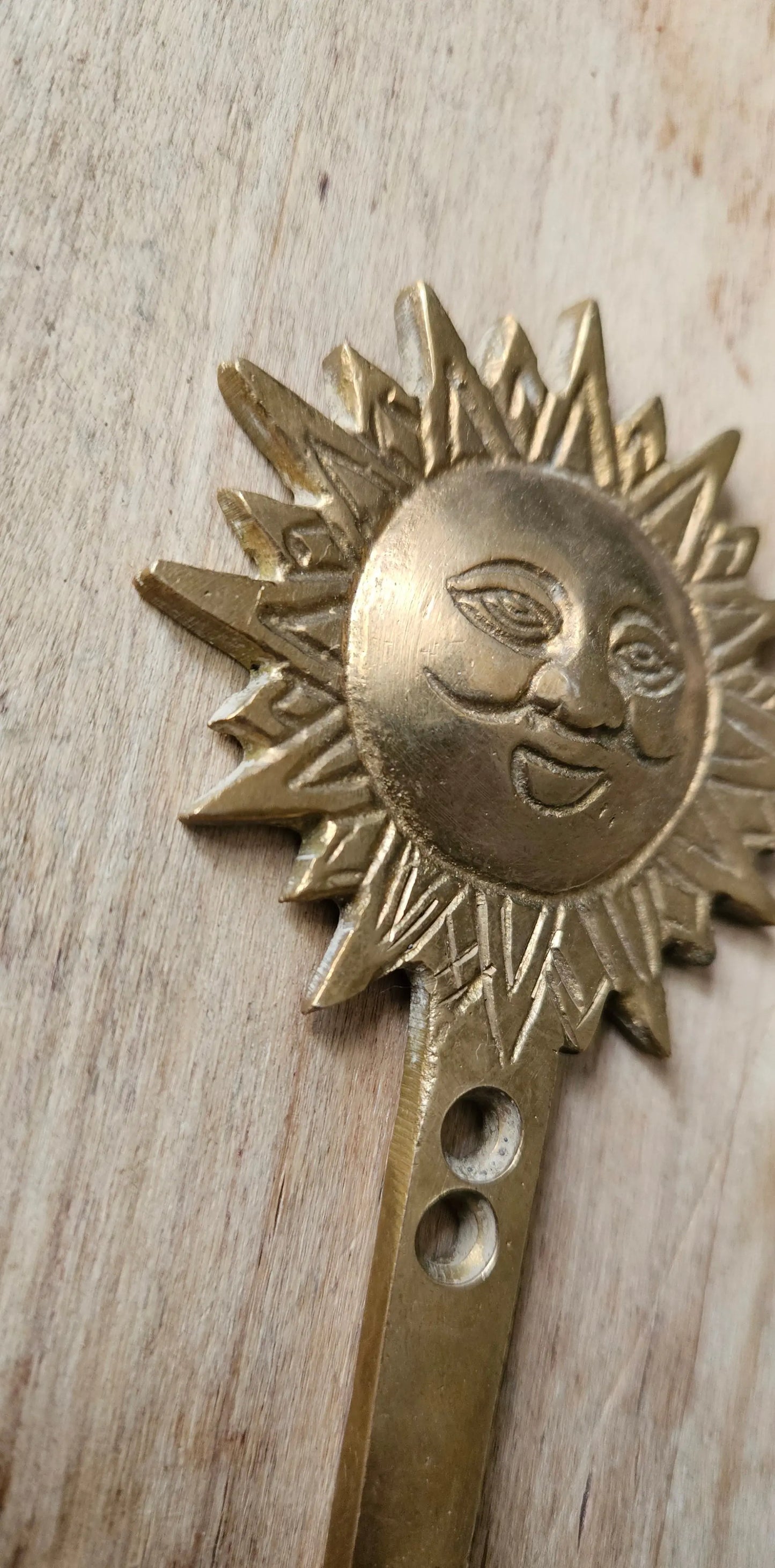 Patère Murale Soleil en Bronze - Crochet Décoratif Vintage Bohème Tokolausanne