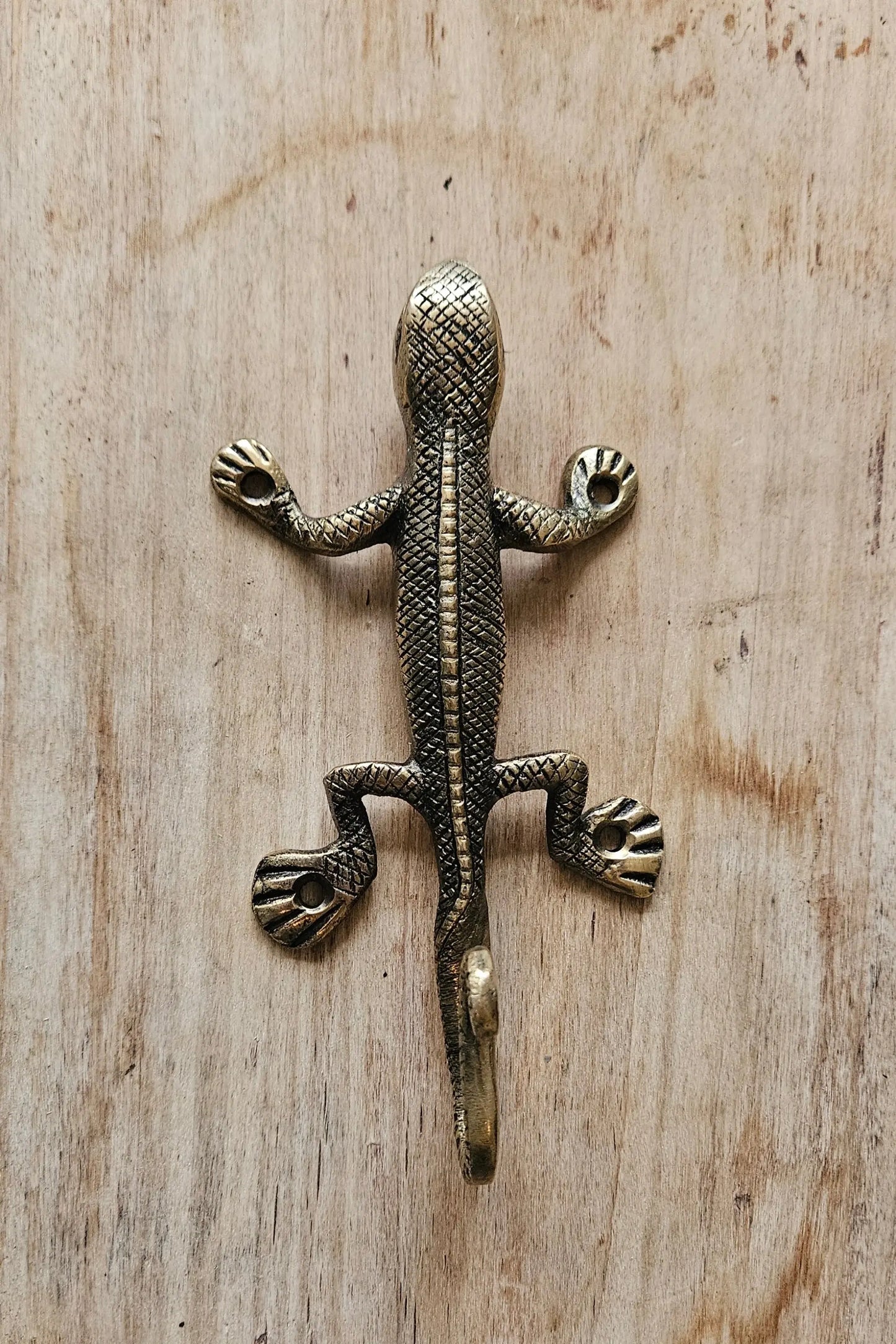 Patère Bronze Gecko - Décoration Ethnique et Boho pour Intérieur Tokolausanne