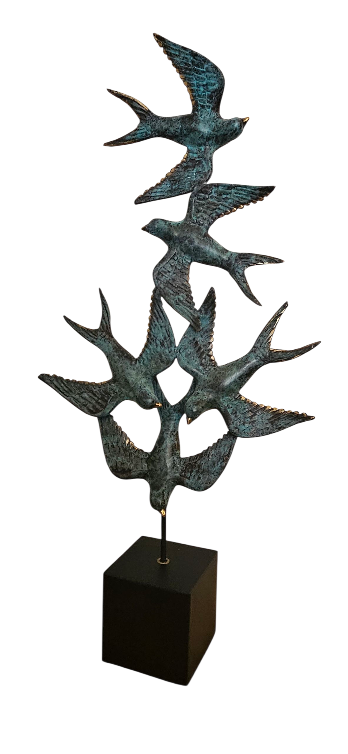 Sculpture Décorative Hirondelles - Art et Nature en Bronze Tokolausanne