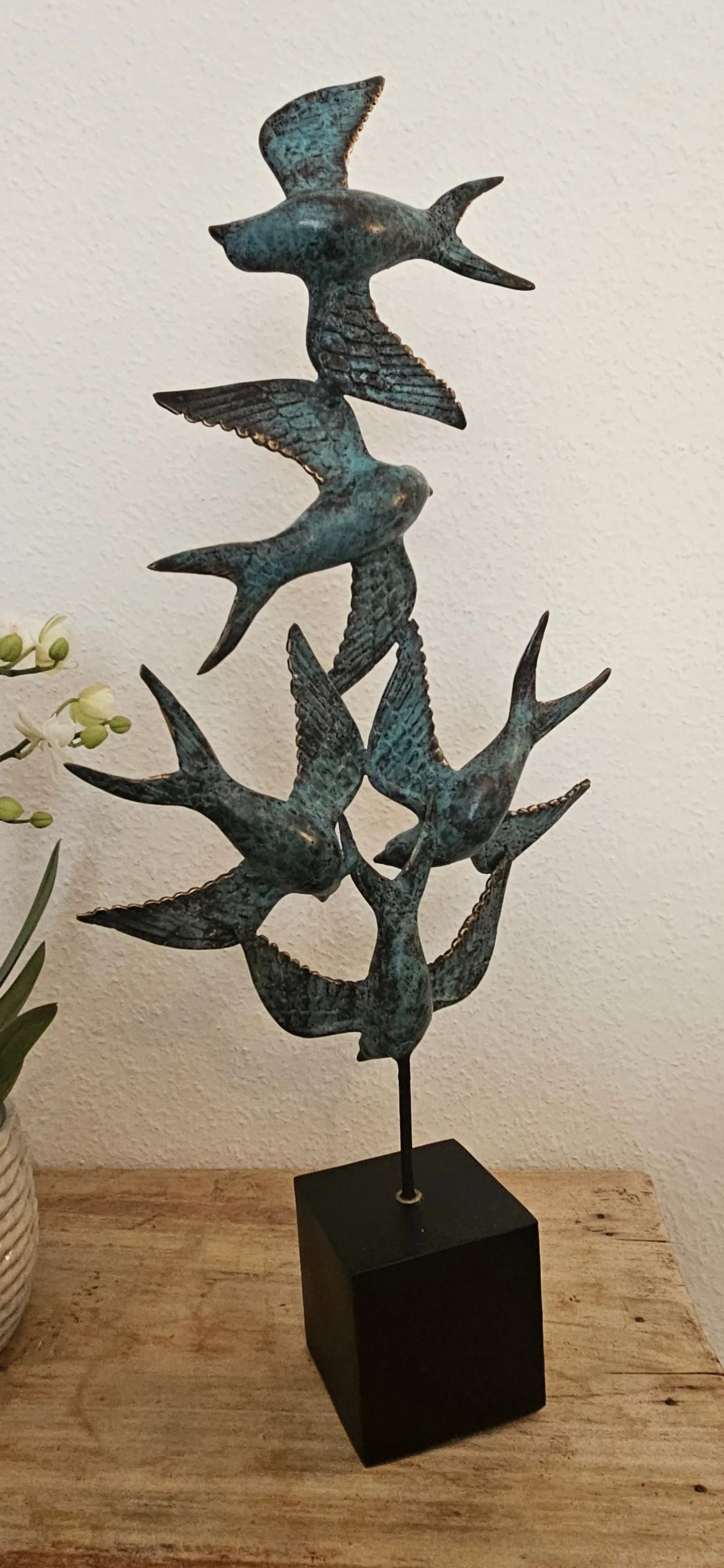 Sculpture Décorative Hirondelles - Art et Nature en Bronze Tokolausanne