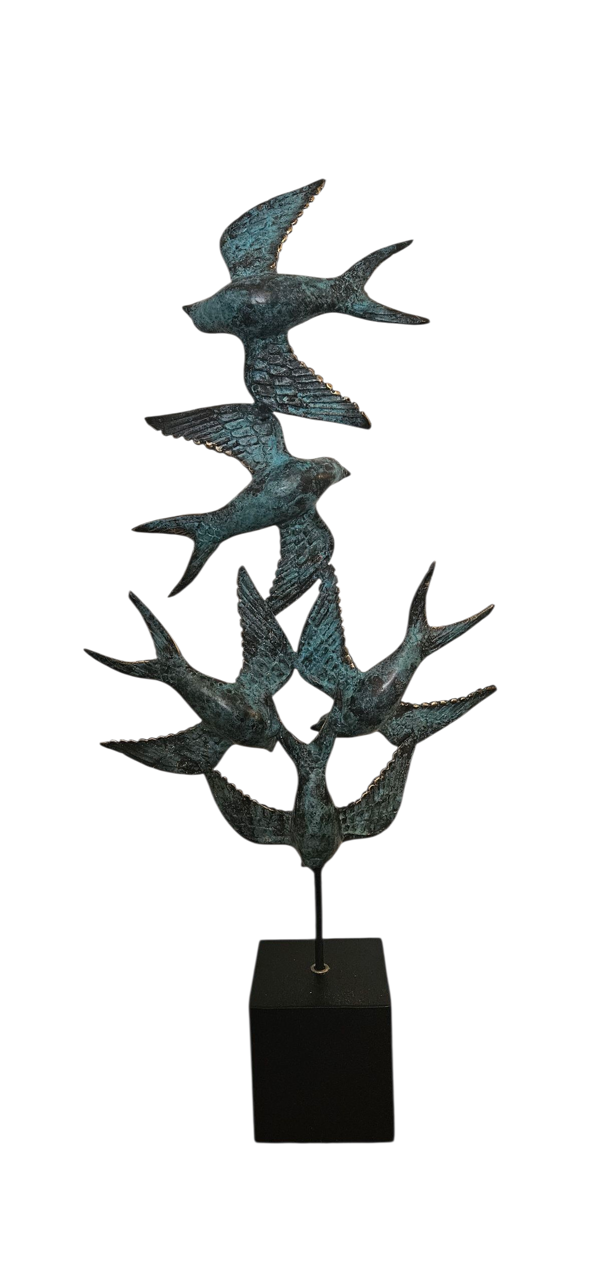 Sculpture Décorative Hirondelles - Art et Nature en Bronze Tokolausanne