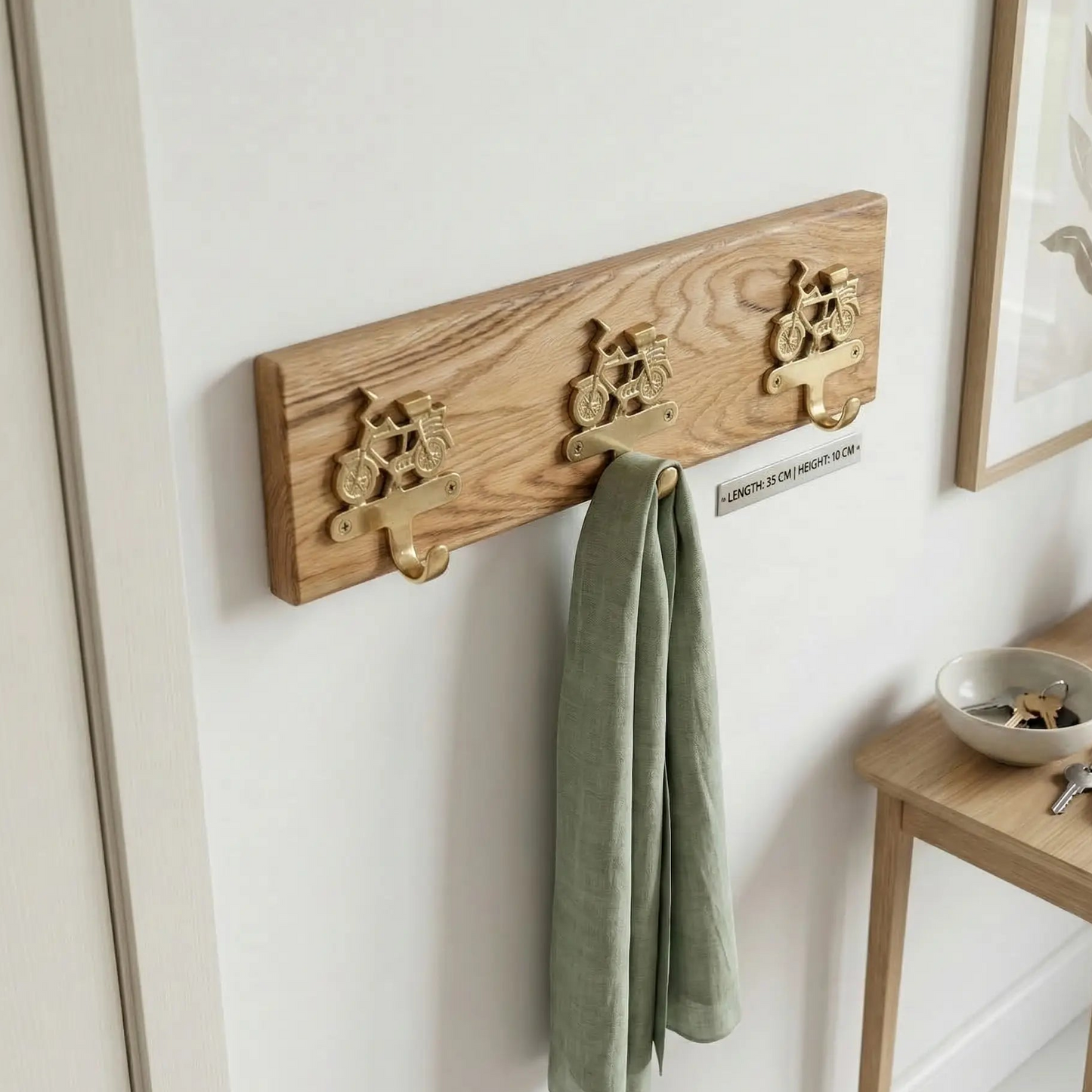 Ensemble de 3 crochets velo sur chêne - TokoLausanne