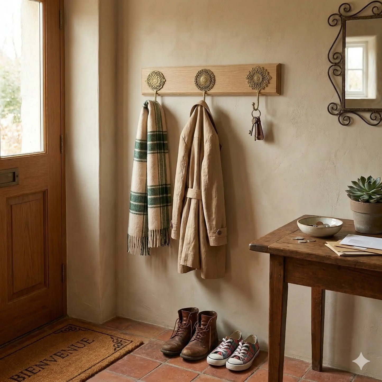 Ensemble de 3 crochets bohème sur chêne - TokoLausanne