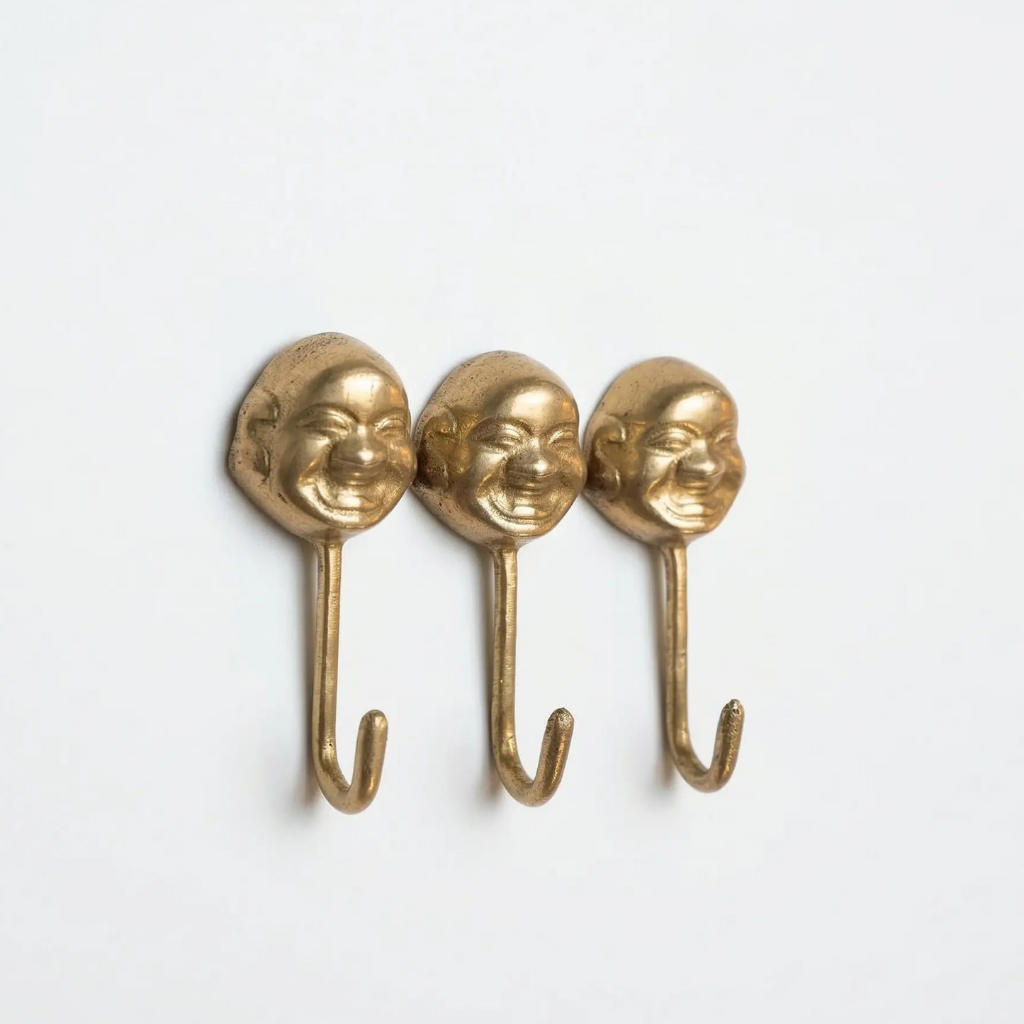 Lot de 3 crochets muraux Bouddha dorés - Déco zen! - TokoLausanne