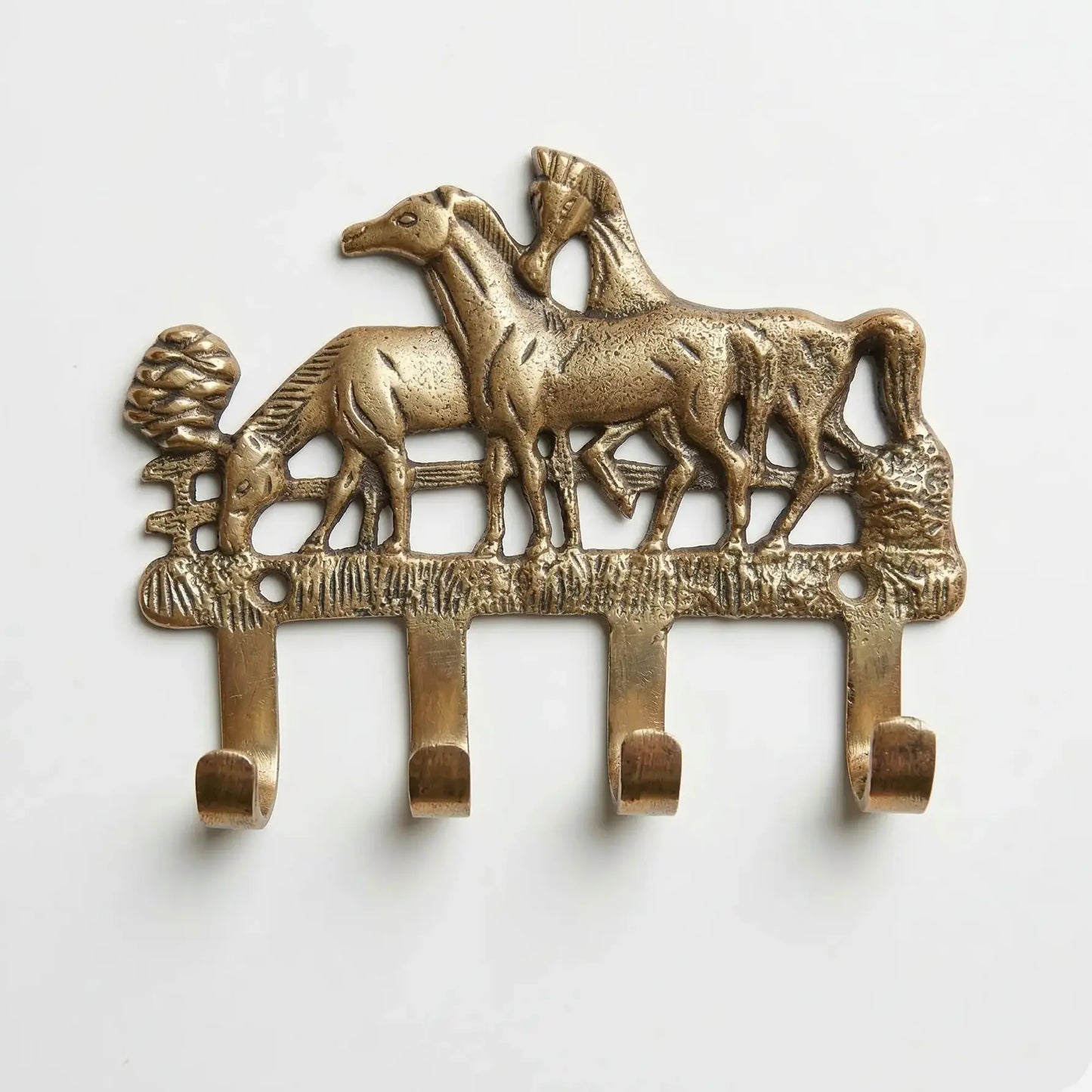Porte-manteau vintage en bronze avec des chevaux. - TokoLausanne