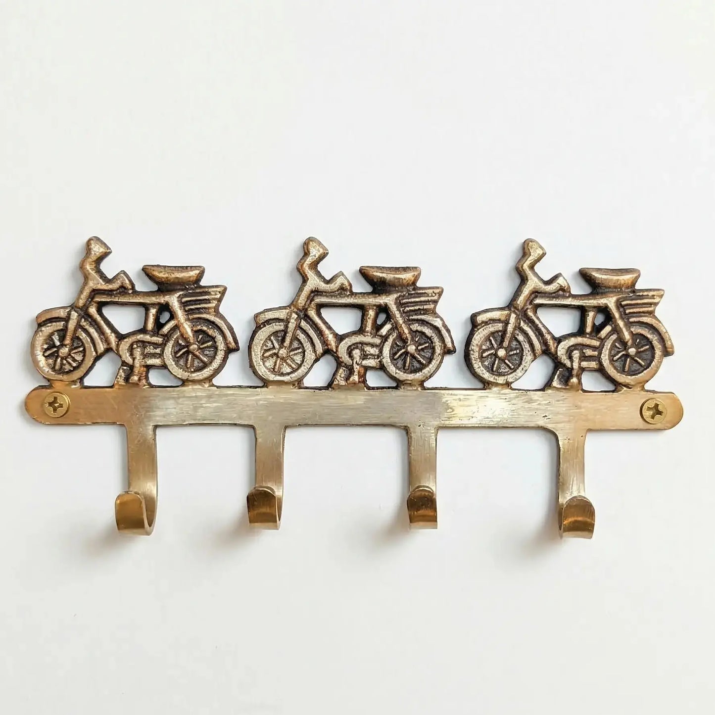 Porte-manteau mural vintage en bronze avec vélos! - TokoLausanne