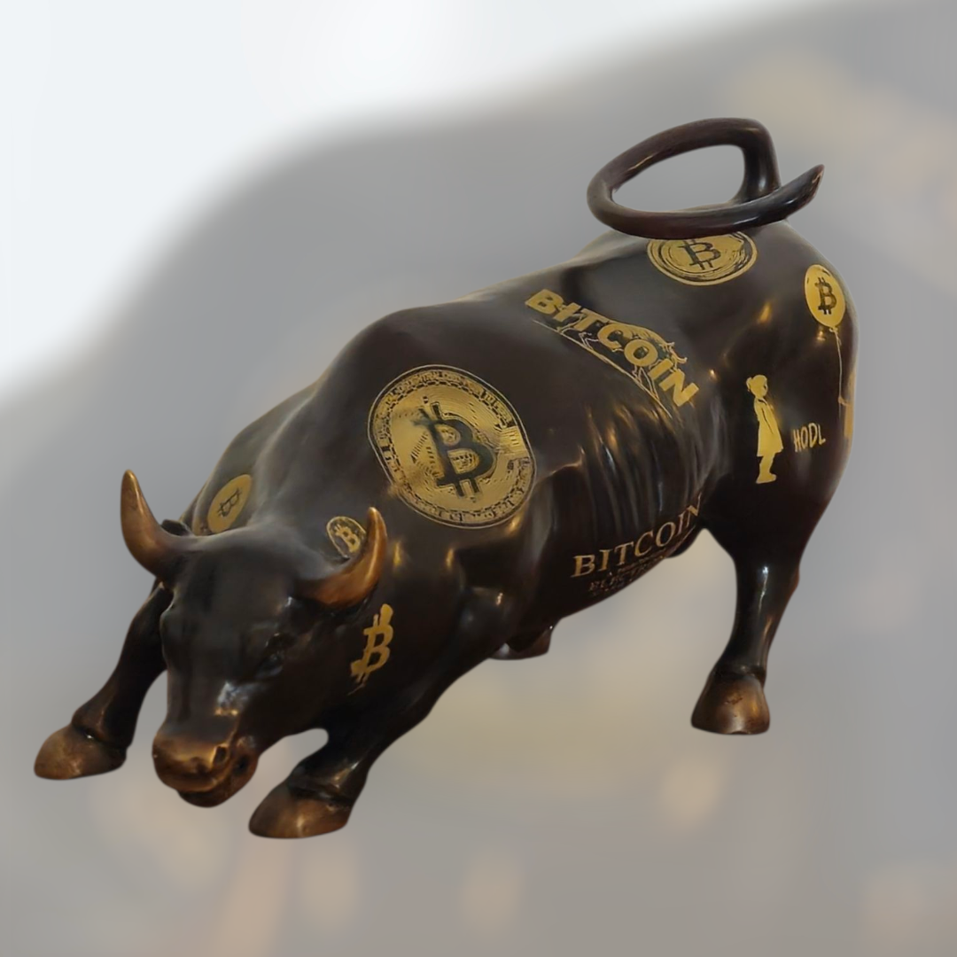 statue Taureau /bull wallstreet Bitcoin - Déco Crypto Tokolausanne