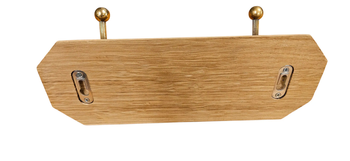 Crochet / Patère murale double vintage en bronze Tokolausanne