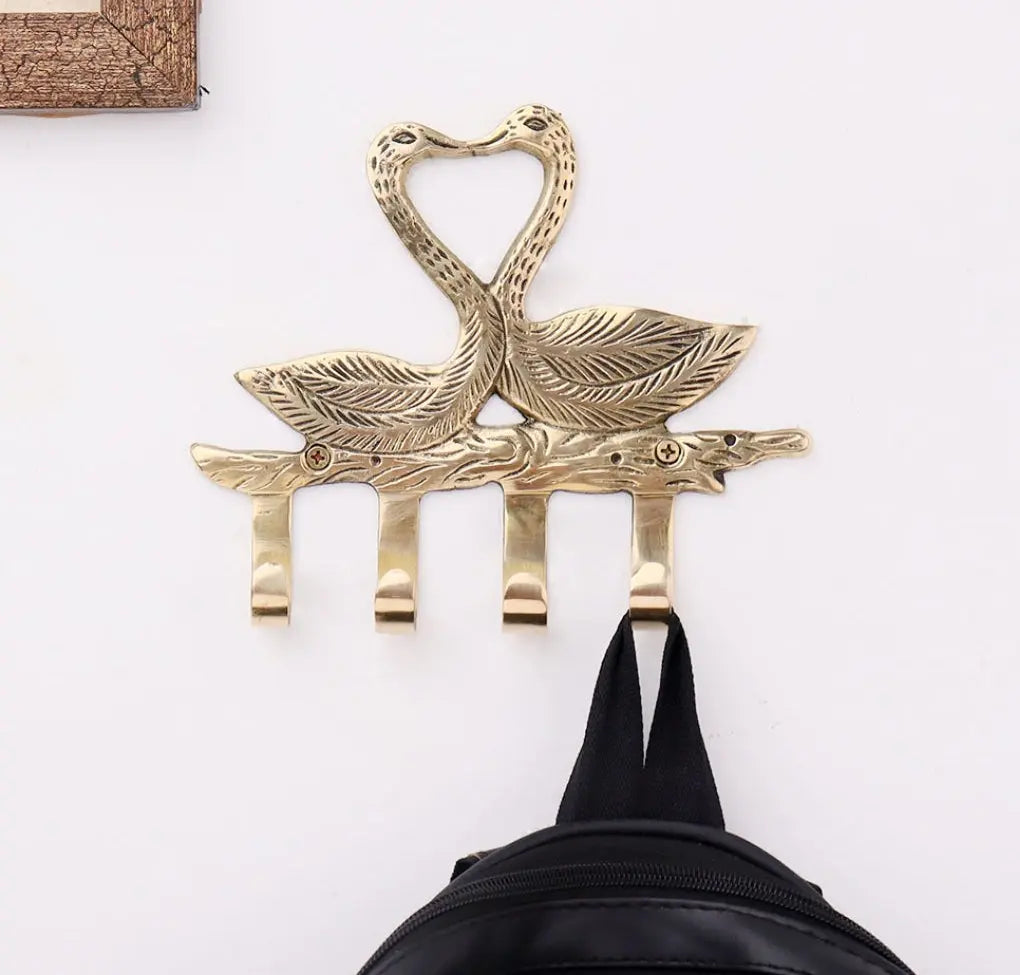 Porte-mateaux en bronze-motif cygnes - TokoLausanne