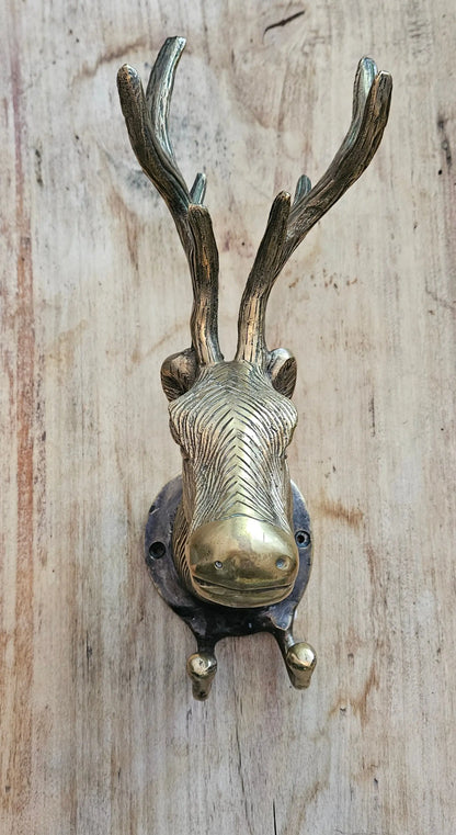 Patère Murale Tête de Cerf en Bronze - Crochet Décoratif Tokolausanne