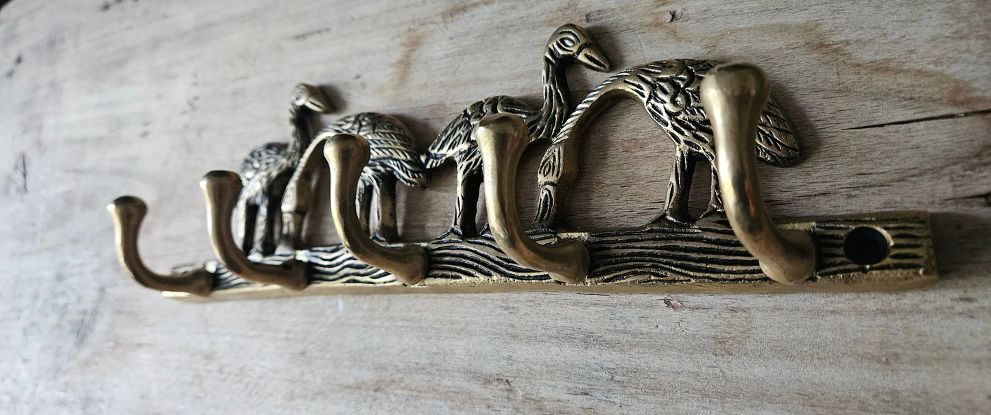 Porte-Manteau Mural Oies en Bronze - Patère Vintage 5 Crochets Tokolausanne