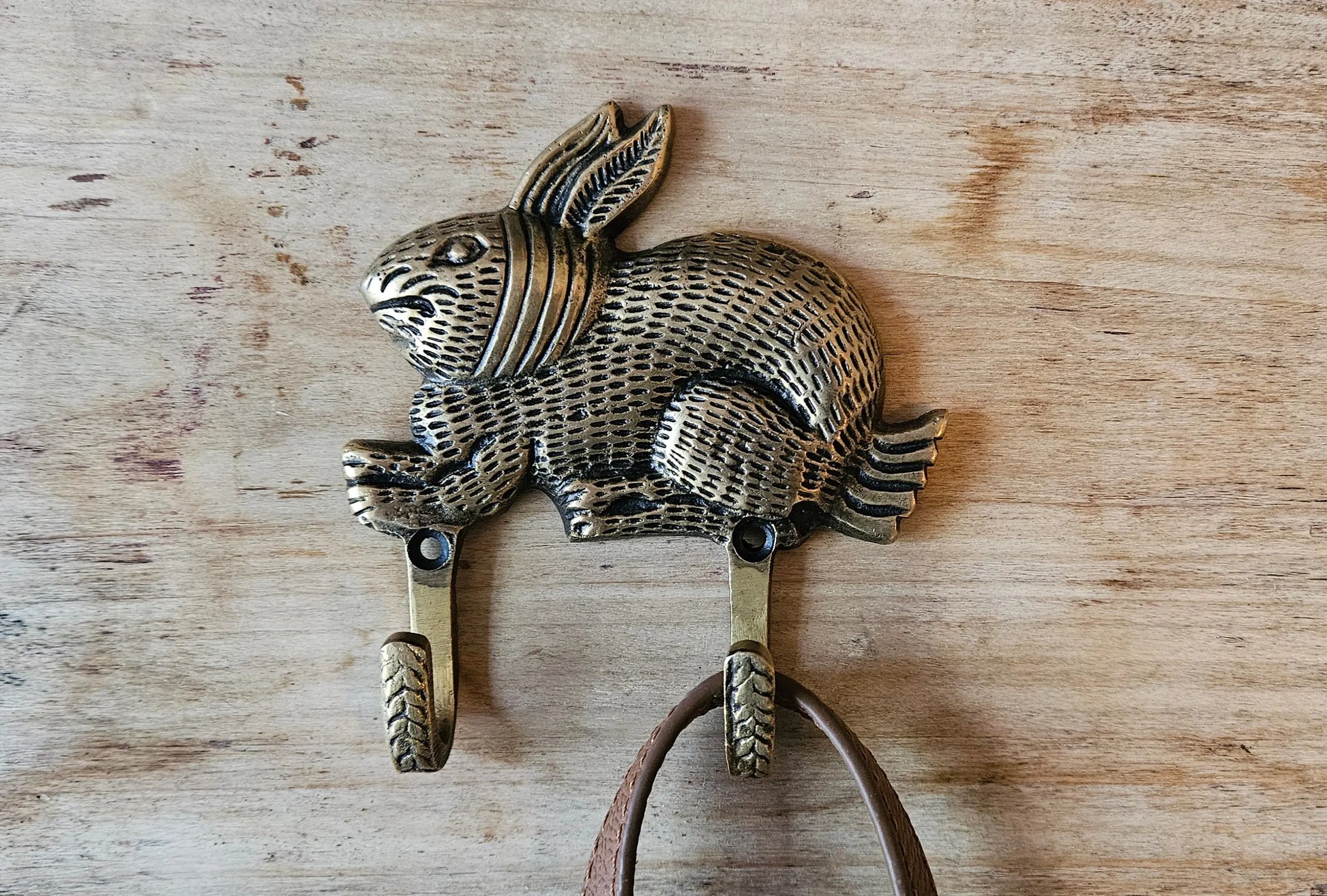 Patère Vintage Lapin en Bronze - Crochet Décoratif Style Antique Tokolausanne