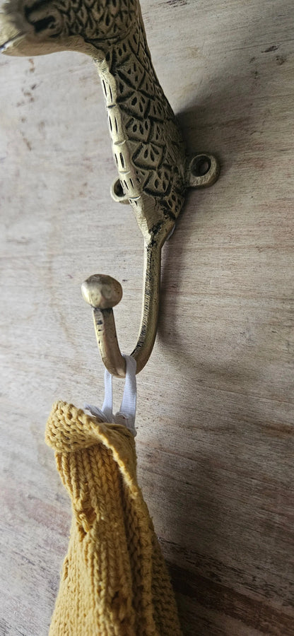 Crochet / Patère mural décoratif "Girafe" en bronze Tokolausanne
