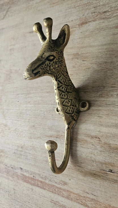 Crochet / Patère mural décoratif "Girafe" en bronze Tokolausanne