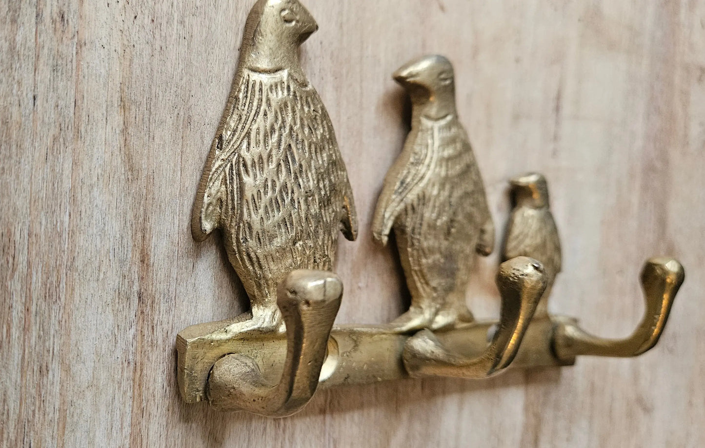 Patère Bronze Famille Pingouin - Décoration Originale pour Intérieur Tokolausanne