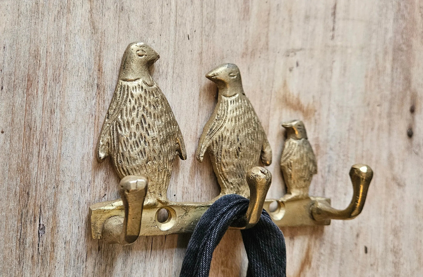 Patère Bronze Famille Pingouin - Décoration Originale pour Intérieur Tokolausanne