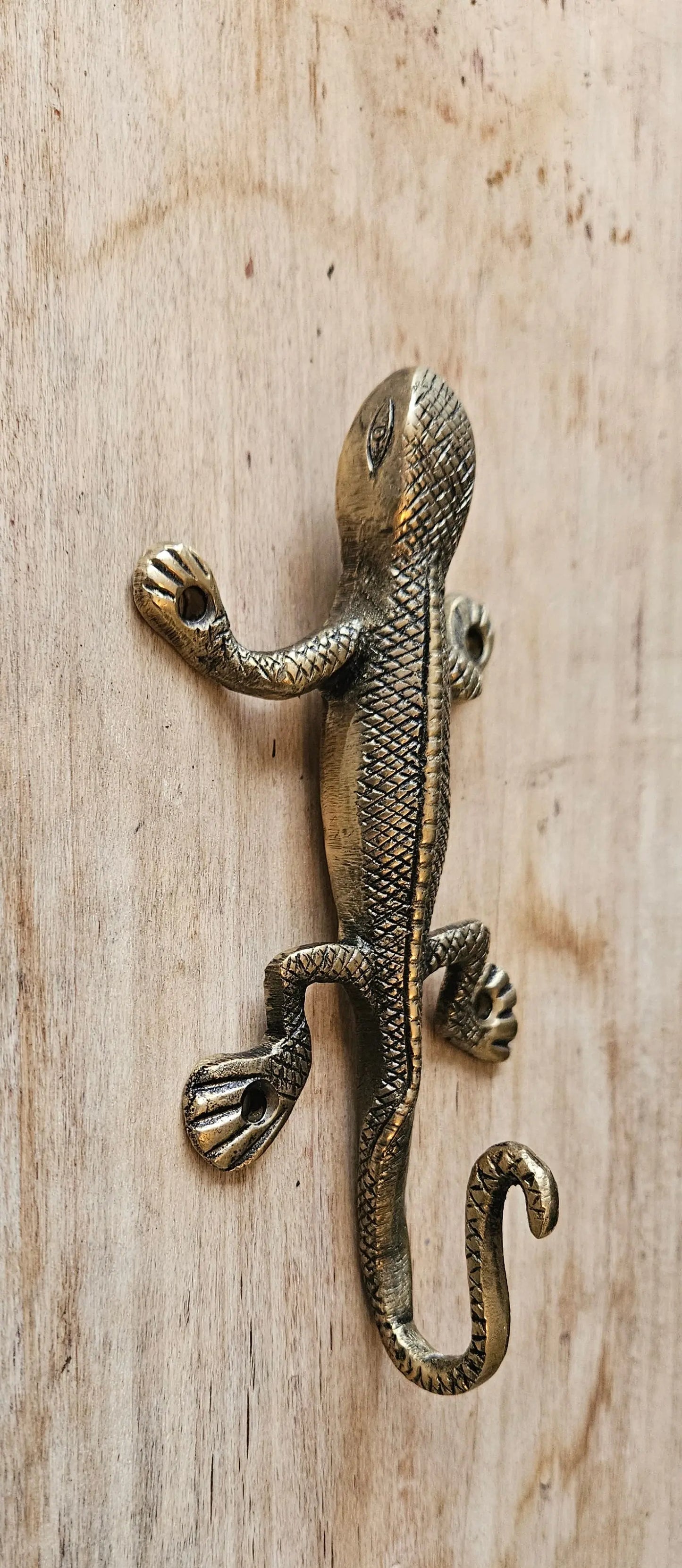 Gecko patere bronze