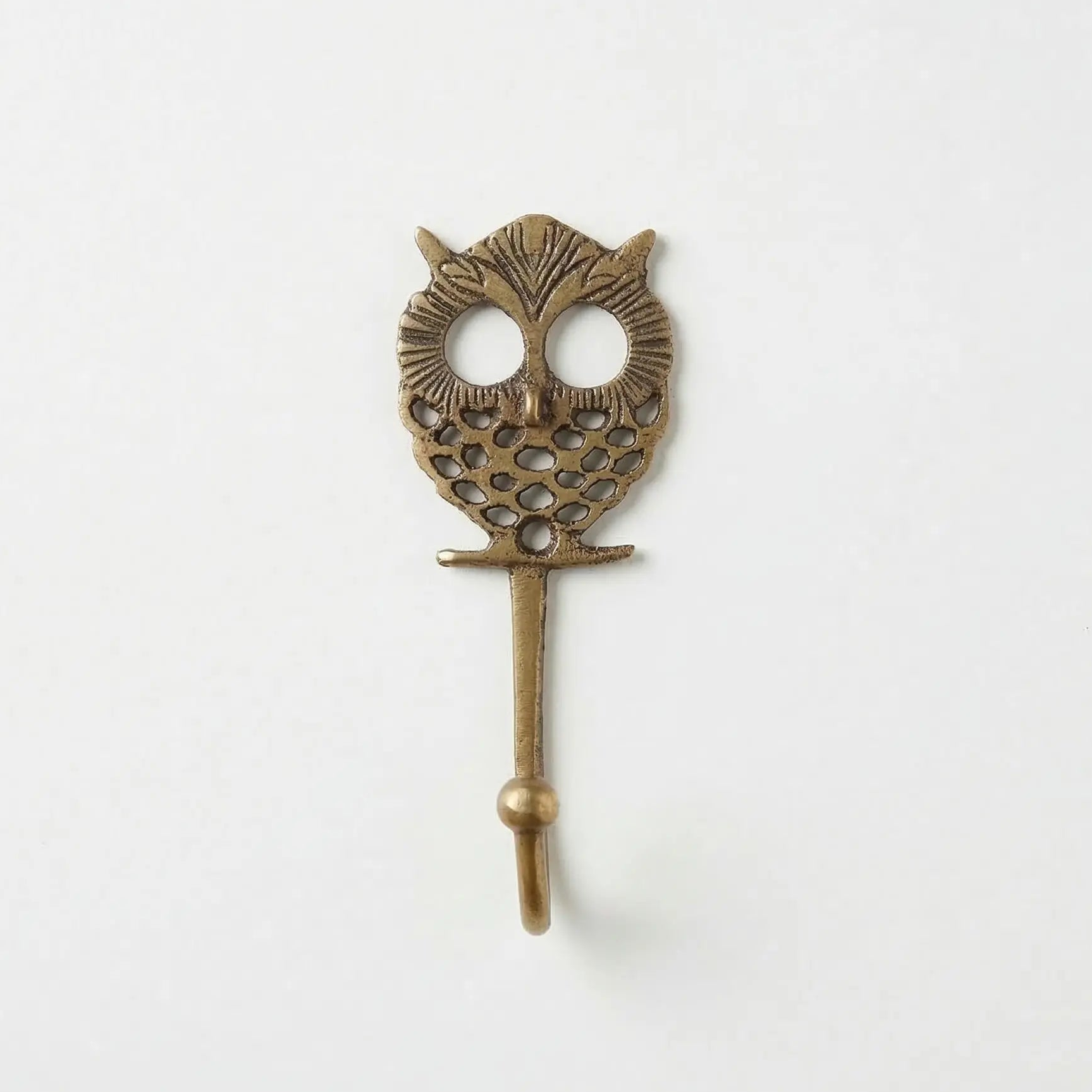 Joli crochet mural hibou en bronze - TokoLausanne