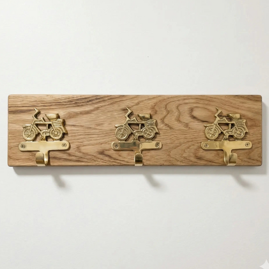 Ensemble de 3 crochets velo sur chêne - TokoLausanne