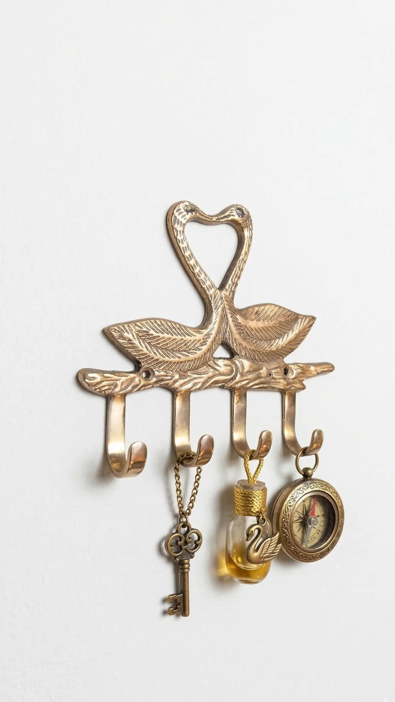 Porte-mateaux en bronze-motif cygnes - TokoLausanne