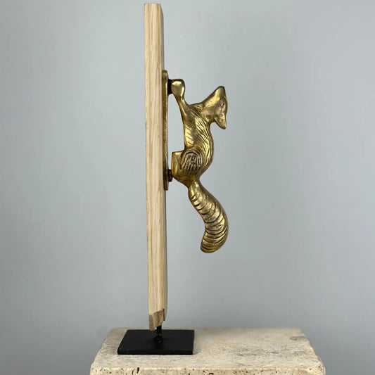 Heurtoir de porte Renard Grimpant en Bronze