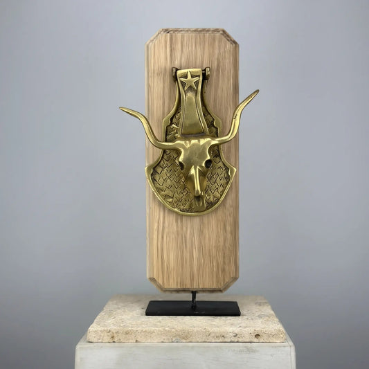 Heurtoir de porte Crâne de Longhorn en Bronze
