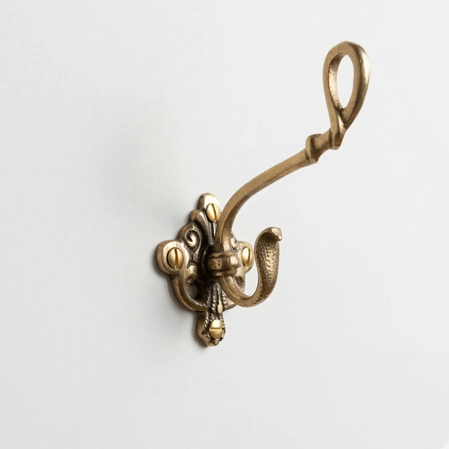 Portemanteau mural serpent en bronze, style ancien chic - TokoLausanne