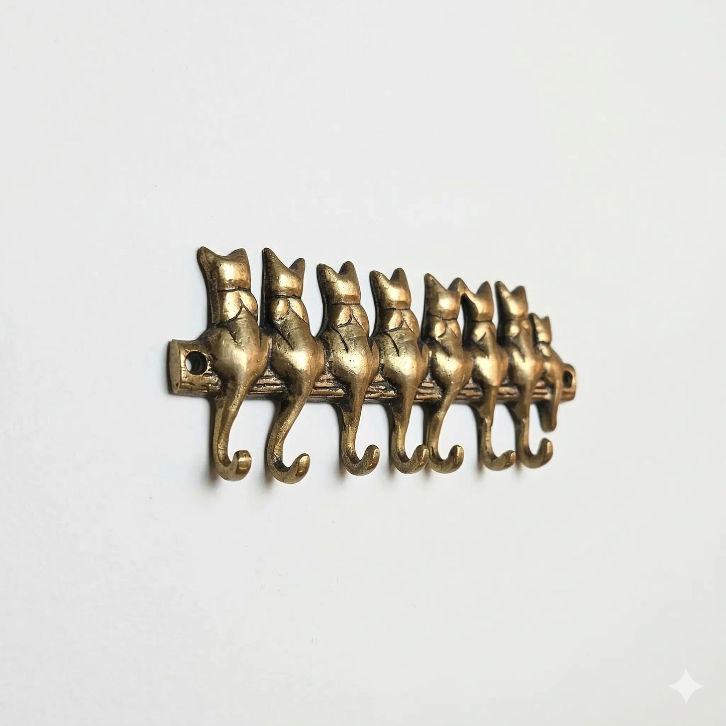 Porte-clés Mural Vintage en Bronze - Chats Assis - TokoLausanne