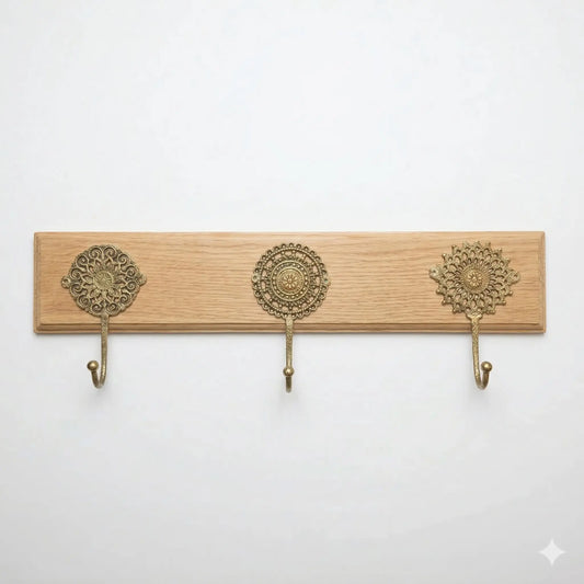 Ensemble de 3 crochets bohème sur chêne - TokoLausanne