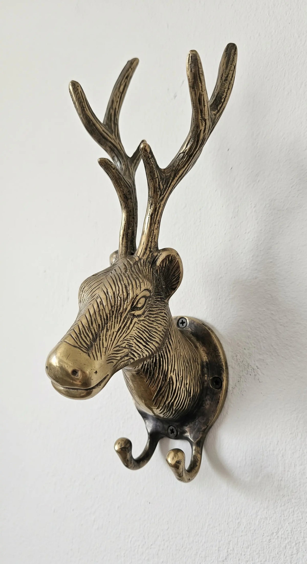 Wandhaken Hirschkopf aus Bronze-Dekorhaken