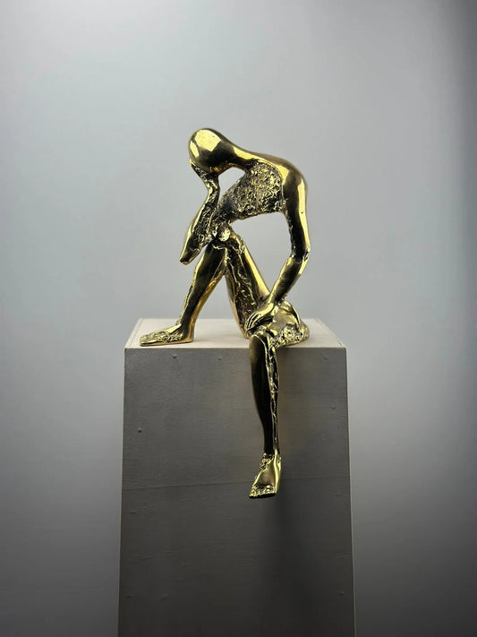 Penseur en bronze doré