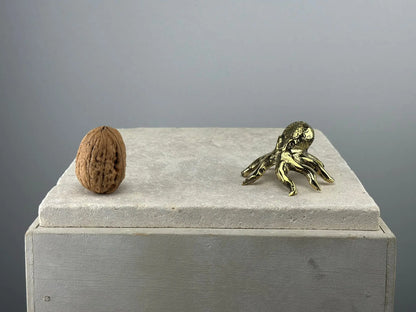Statuette Miniature de Pieuvre en Bronze Doré TokoLausanne 
