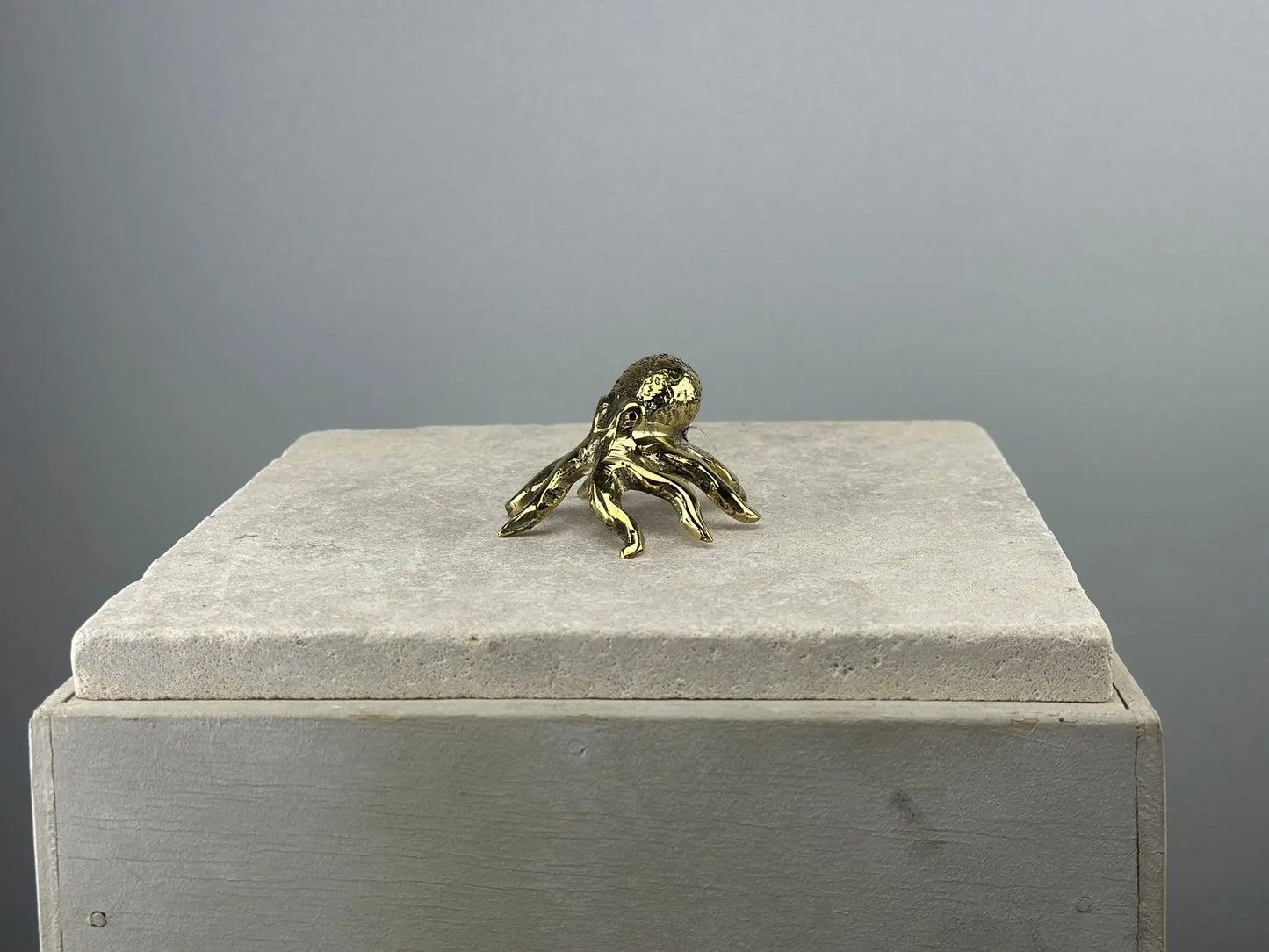 Statuette Miniature de Pieuvre en Bronze Doré TokoLausanne 