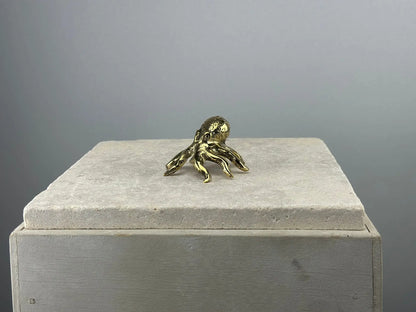 Statuette Miniature de Pieuvre en Bronze Doré TokoLausanne 
