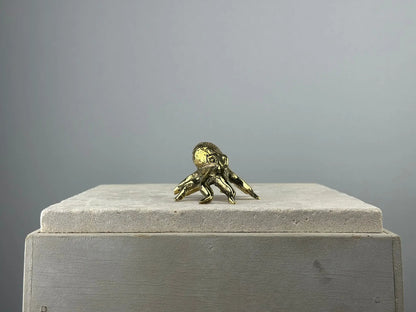 Statuette Miniature de Pieuvre en Bronze Doré TokoLausanne 