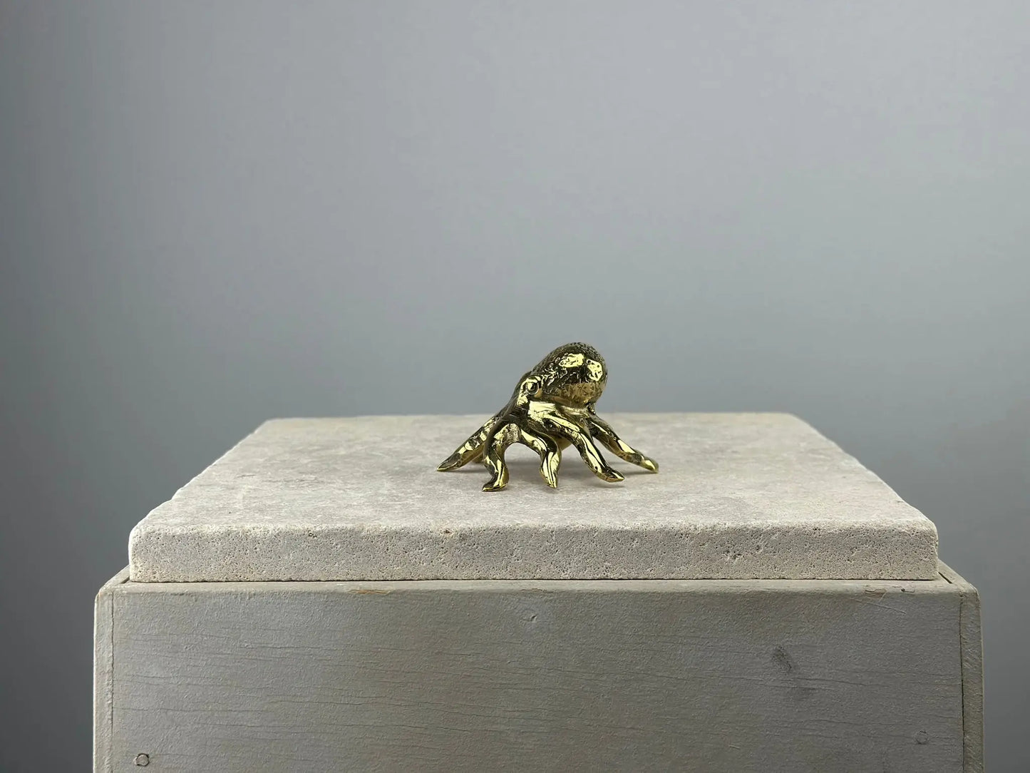 Statuette Miniature de Pieuvre en Bronze Doré TokoLausanne 