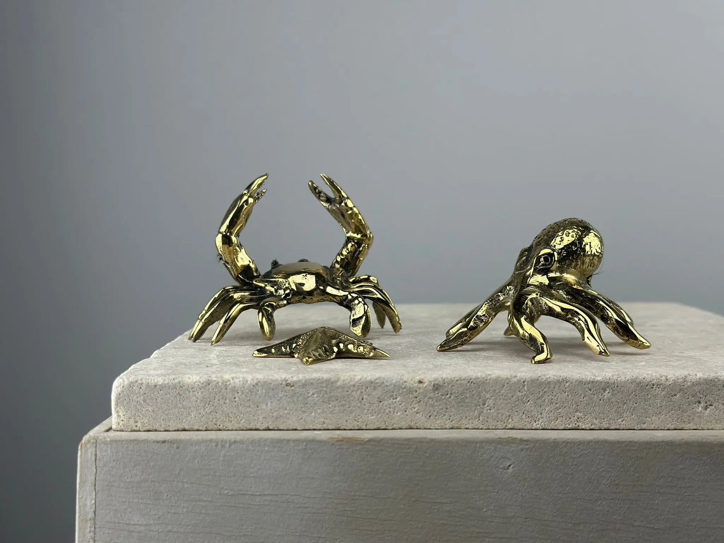 Statuette Miniature de Pieuvre en Bronze Doré TokoLausanne 