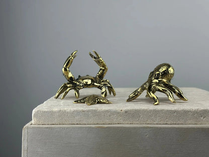 Statuette Miniature de Pieuvre en Bronze Doré TokoLausanne 