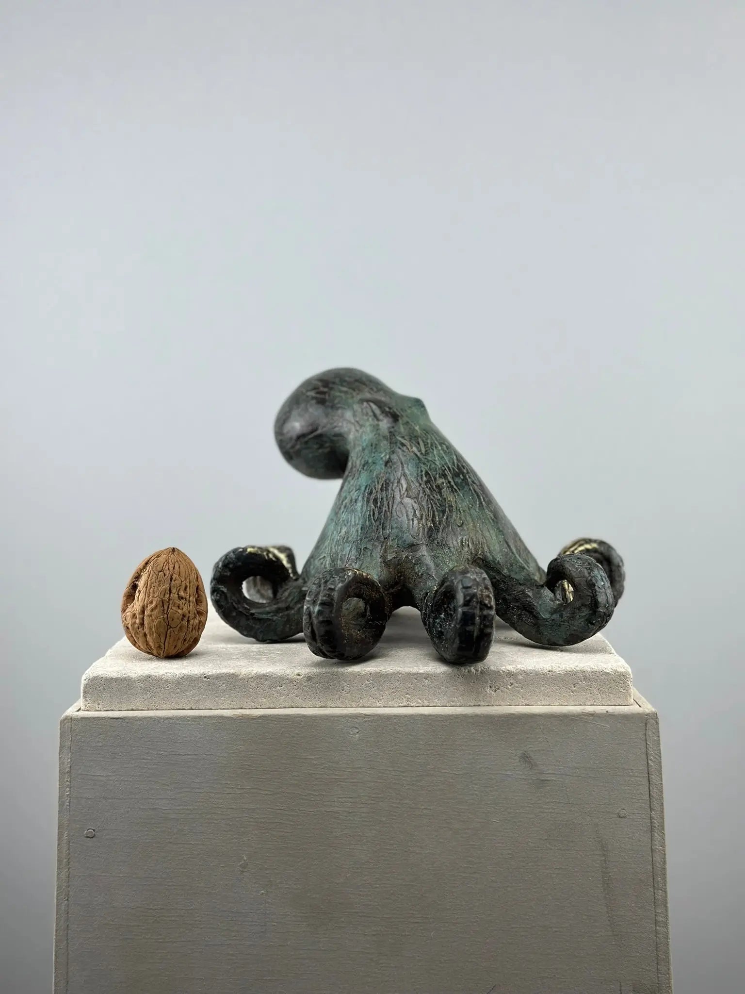 Statue de pieuvre en bronze patiné TokoLausanne 
