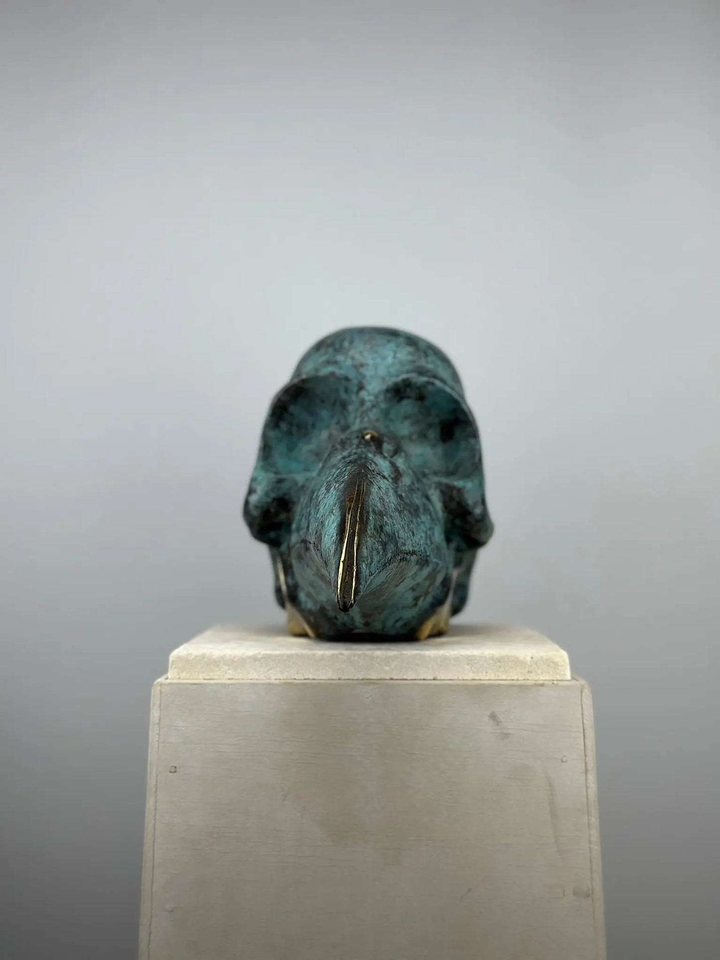 Sculpture de Crâne en Bronze Patiné TokoLausanne 