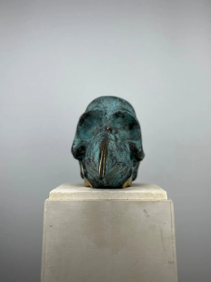 Sculpture de Crâne en Bronze Patiné TokoLausanne 