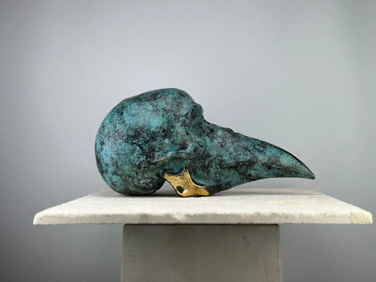 Sculpture de Crâne en Bronze Patiné TokoLausanne 
