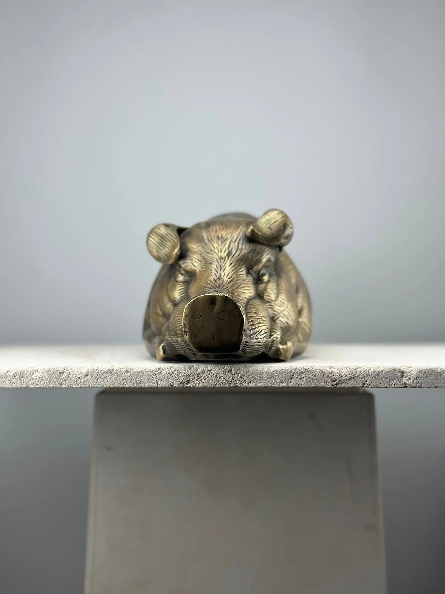 Cochon allongé en bronze TokoLausanne 