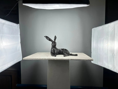 Grand lapin couché en bronze TokoLausanne 