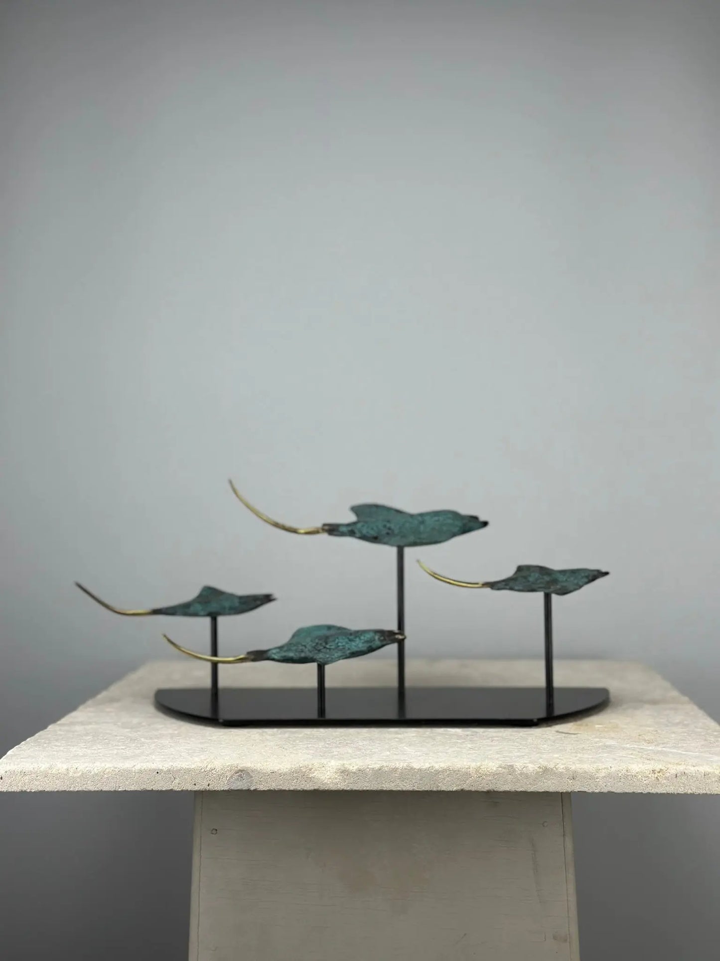 Sculpture 4 Raies Manta en Bronze