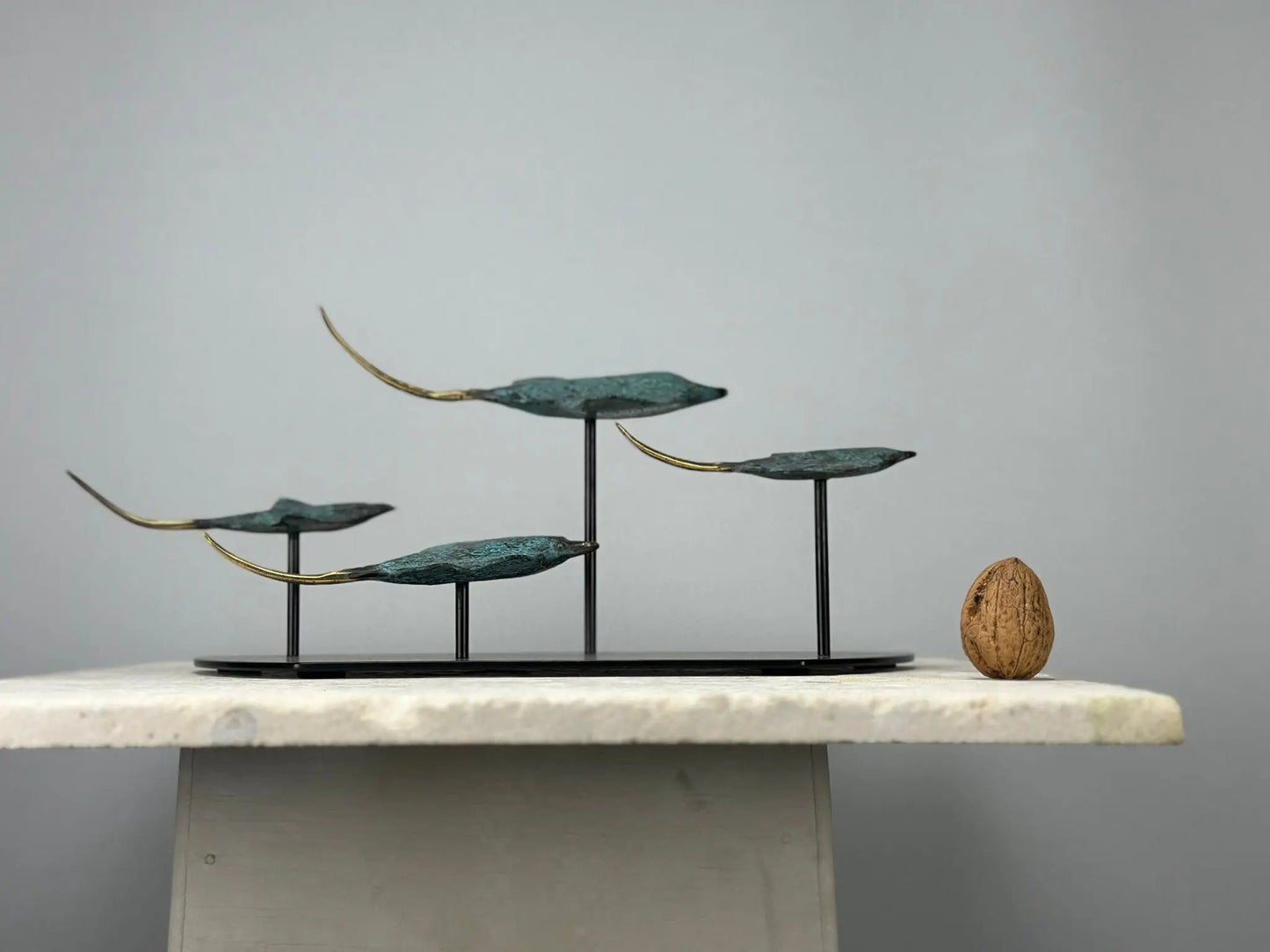 Sculpture 4 Raies Manta en Bronze