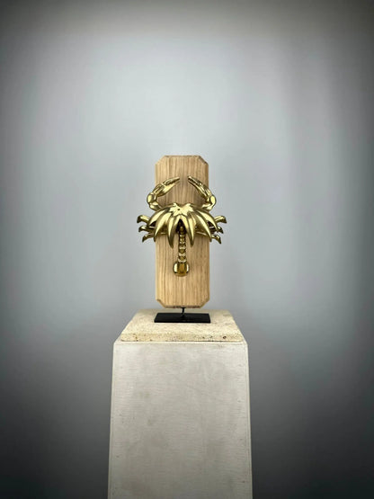 Heurtoir de porte Crabe en Bronze Doré