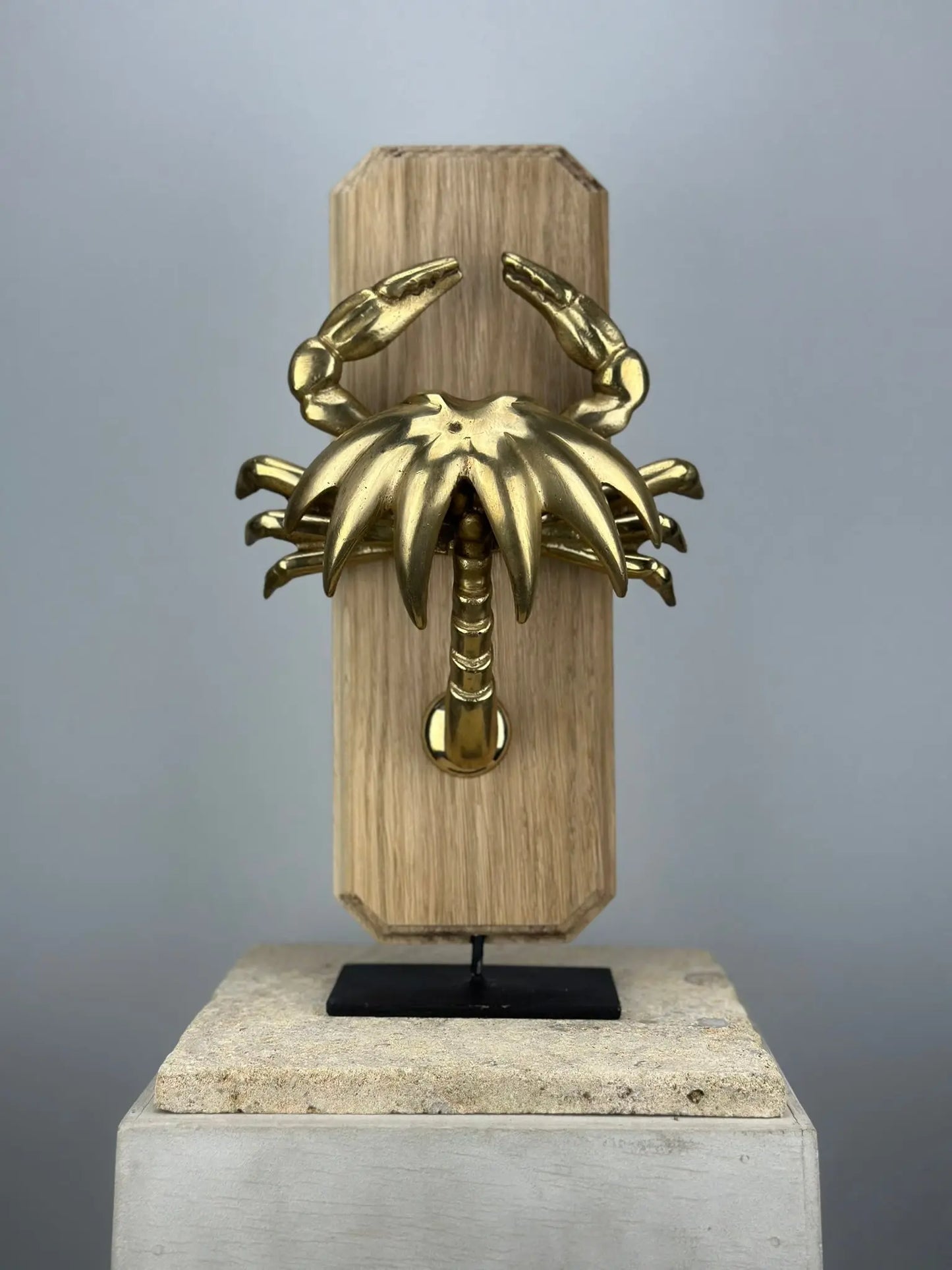 Heurtoir de porte Crabe en Bronze Doré