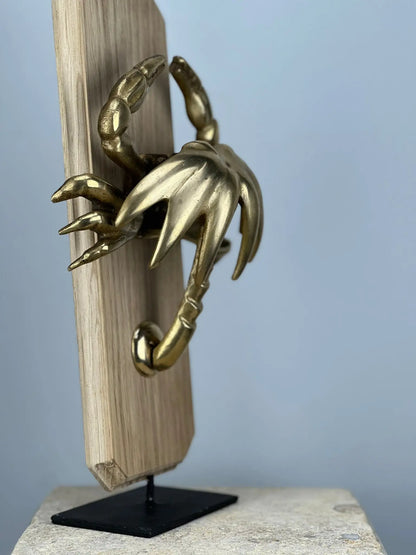 Heurtoir de porte Crabe en Bronze Doré