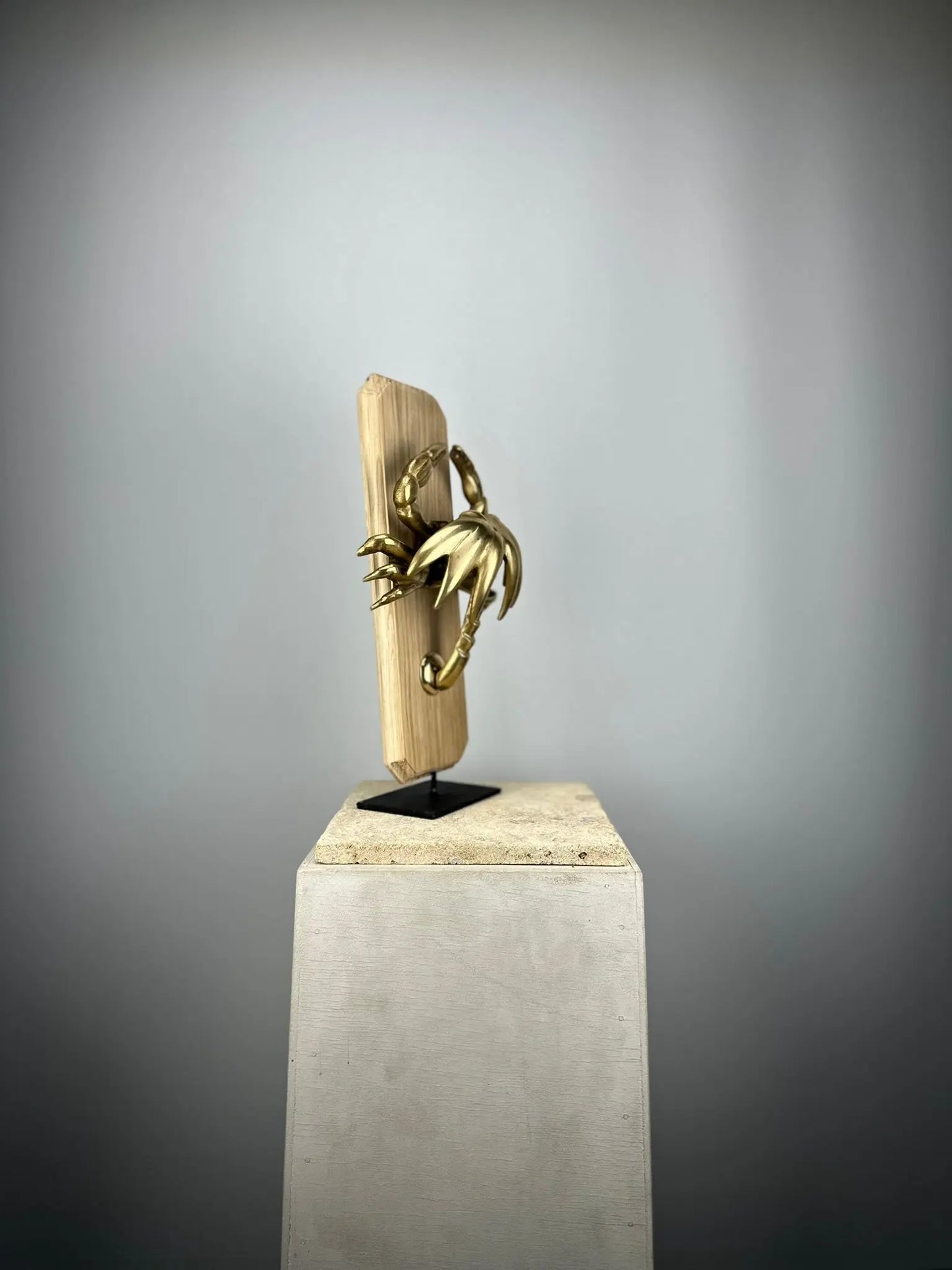 Heurtoir de porte Crabe en Bronze Doré